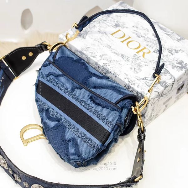 Dior包 迪奧Saddle Bag字母刺繡馬鞍包 Dior手提斜挎包  Dyd1418
